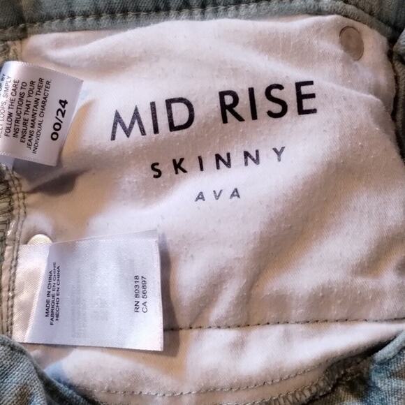 Lucky Brand Crushed Pastel Green Velvet Ava Skinny Jean Pants 0/24 Rare Find - Picture 8 of 16